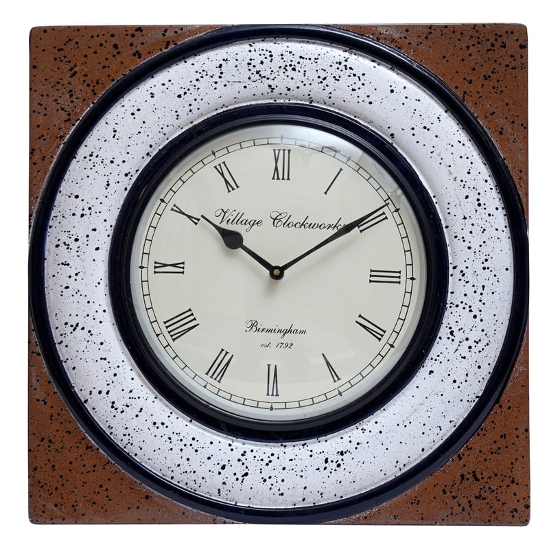 Handcrafted Square Wooden Analog Wall Clock with Marble Finish2 (16*16 Inch, 10 Inch Dial) Handcrafted Square Wooden Analog Wall Clock with Marble Finish2 (16*16 Inch, 10 Inch Dial)