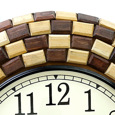 Unique Handcrafted Wooden Clock by Royal Craft Palace - 18 Inch Round Analog Design with 12 Inch Dial Unique Handcrafted Wooden Clock by Royal Craft Palace - 18 Inch Round Analog Design with 12 Inch Dial