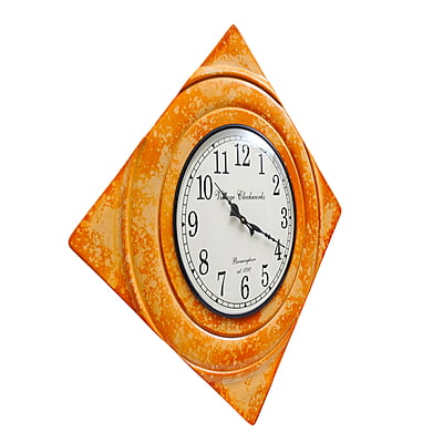 Handcrafted Diamond Wooden Analog Wall Clock with Marble Finish (18*18 Inch, 12 Inch Dial) Handcrafted Diamond Wooden Analog Wall Clock with Marble Finish (18*18 Inch, 12 Inch Dial)