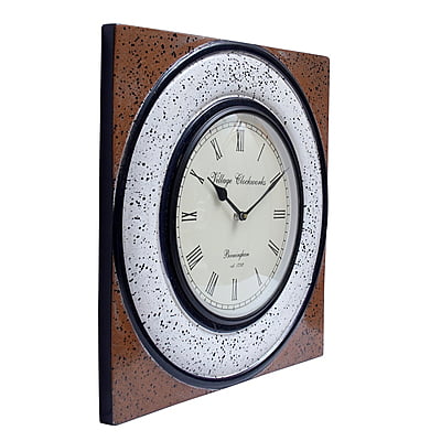 Handcrafted Square Wooden Analog Wall Clock with Marble Finish2 (16*16 Inch, 10 Inch Dial) Handcrafted Square Wooden Analog Wall Clock with Marble Finish2 (16*16 Inch, 10 Inch Dial)