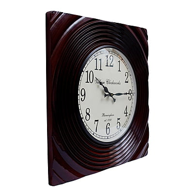 Handcrafted Square Analog Wooden Clock - A Majestic 18*18 Inch Beauty with a 12 Inch Dial in Rich Brown Hue! Handcrafted Square Analog Wooden Clock - A Majestic 18*18 Inch Beauty with a 12 Inch Dial in Rich Brown Hue!
