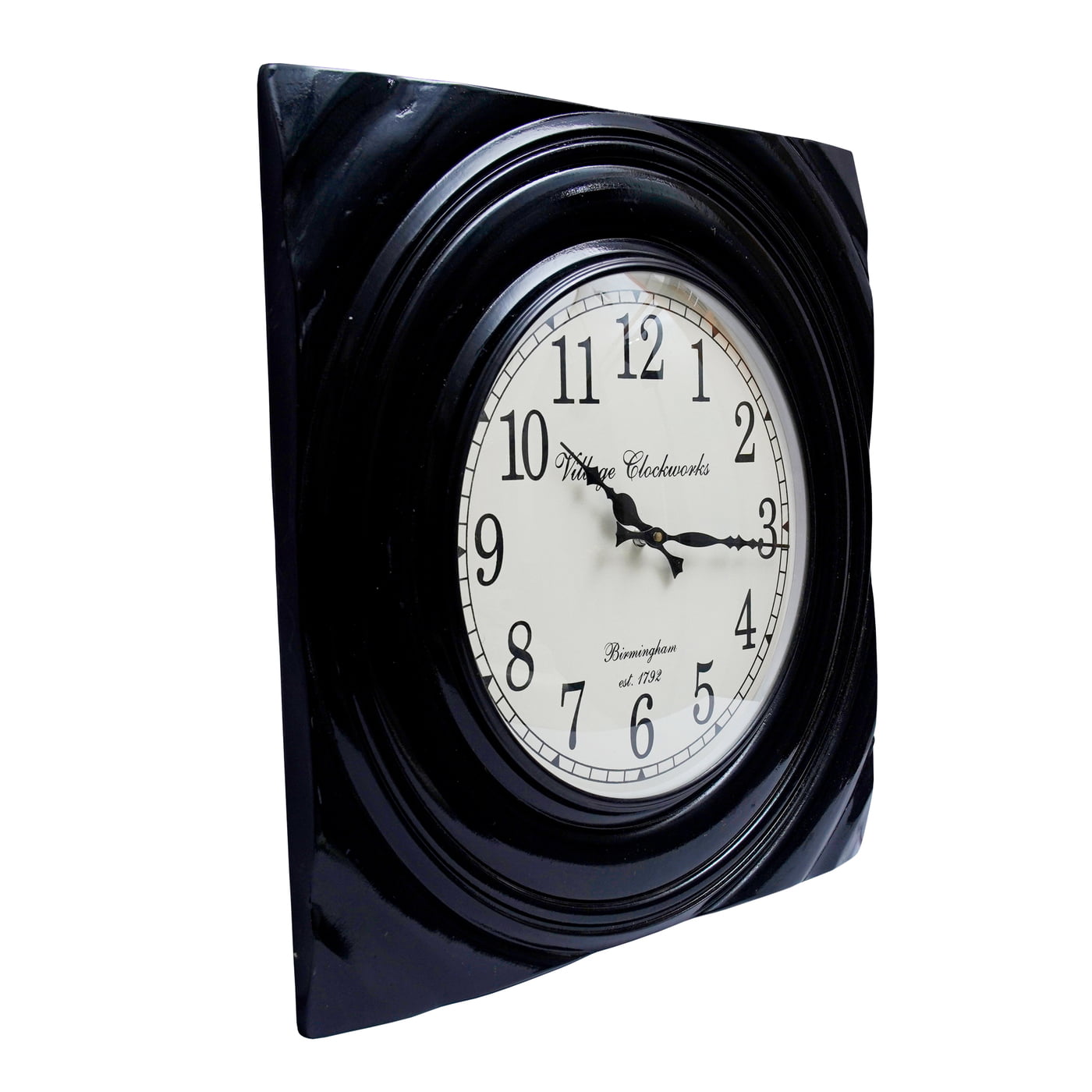 Handcrafted Square Analog Wooden Clock - 18*18 Inch Beauty with a 12 Inch Dial in Rich Black Hue! Handcrafted Square Analog Wooden Clock - 18*18 Inch Beauty with a 12 Inch Dial in Rich Black Hue!
