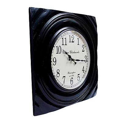 Handcrafted Square Analog Wooden Clock - 18*18 Inch Beauty with a 12 Inch Dial in Rich Black Hue! Handcrafted Square Analog Wooden Clock - 18*18 Inch Beauty with a 12 Inch Dial in Rich Black Hue!