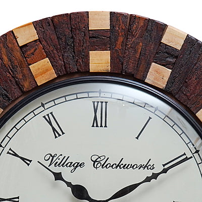 Royal Craft Palace Handcrafted Round Wooden Block Analog Wall Clock with (18*18 Inch, 12 Inch Dial) Royal Craft Palace Handcrafted Round Wooden Block Analog Wall Clock with (18*18 Inch, 12 Inch Dial)