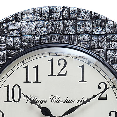 Royal Craft Palace 18" Antique Block POP Polish Silver Buddha Wooden Wall Clock Royal Craft Palace 18" Antique Block POP Polish Silver Buddha Wooden Wall Clock