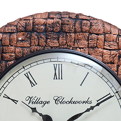 Royal Craft Palace 18" Antique Block POP Polish Copper Budha Wooden Wall Clock for Home Decor Living Room Bedroom and Office Royal Craft Palace 18" Antique Block POP Polish Copper Budha Wooden Wall Clock for Home Decor Living Room Bedroom and Office