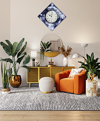 Handcrafted Diamond Wooden Analog Wall Clock with Marble Finish2 (16*16 Inch, 10 Inch Dial) Handcrafted Diamond Wooden Analog Wall Clock with Marble Finish2 (16*16 Inch, 10 Inch Dial)