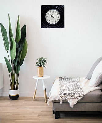 Handcrafted Square Analog Wooden Clock - 18*18 Inch Beauty with a 12 Inch Dial in Rich Black Hue! Handcrafted Square Analog Wooden Clock - 18*18 Inch Beauty with a 12 Inch Dial in Rich Black Hue!
