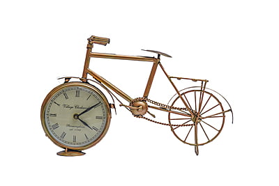 Timeless Charm on Wheels: Royal Craft Palace Iron Metal Cycle Table Clock - 6" (16x3.5x9 CM