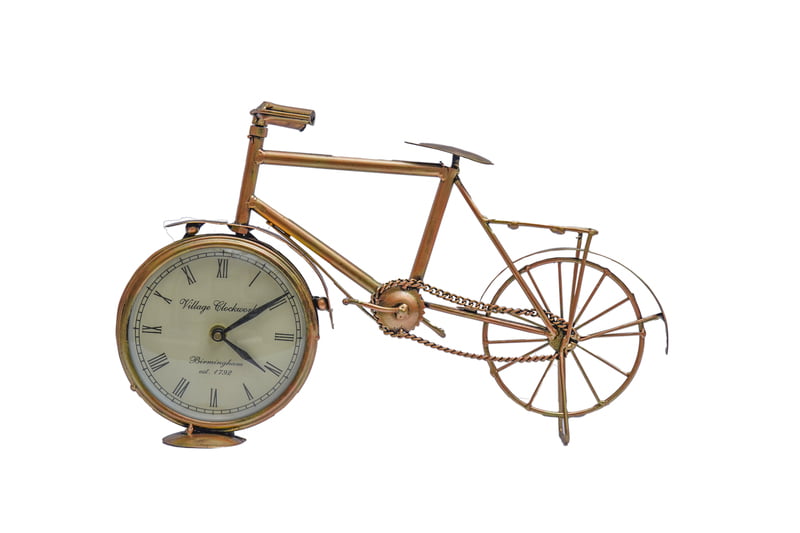 Timeless Charm on Wheels: Royal Craft Palace Iron Metal Cycle Table Clock - 6" (16x3.5x9 CM
